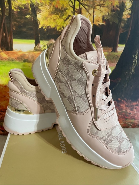 Michael Kors Shoes - Michael Kors Blush Pink Platform Lace-Up Sneakers